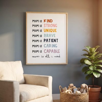 MOM affirmations, mom wall art, Mothers Day Print, Mothers Day Gift, Mom Quote, — lifestyle scene