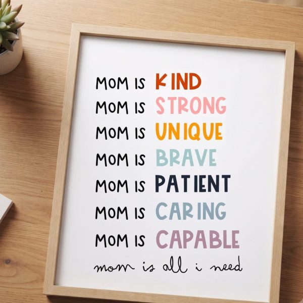 MOM affirmations, mom wall art, Mothers Day Print, Mothers Day Gift, Mom Quote, kids mom gift, kids wall art, artprintsfactory, Mom