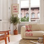 Mothers Day Wall Art, Best Mom Ever Wall Decor, Minimal Red Poster, Best Mom Gift, Mom Quote,Typographic Poster,