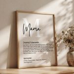 Poster mural “Mom” Definition 4 variants - beige and gray - Mothers Day , Mothers Day gift , Thank you Mom,Mom - pdf