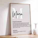 Poster mural “Mom” Definition 4 variants - beige and gray - Mothers Day , Mothers Day gift , Thank you Mom,Mom - pdf