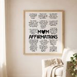 Mom Daily Affirmations Printable Wall Art Affirmation Poster Mothers Day Gift Positive Quotes Instant Gift for Moms