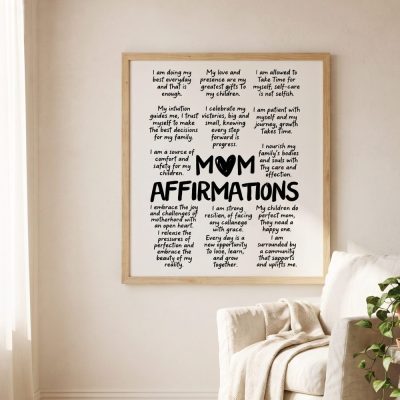 Mom Daily Affirmations Printable Wall Art Affirmation Poster Mothers Day Gift Po — lifestyle scene