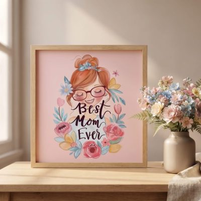 Best Mom Ever Art Print Mothers Day Gift Best Mom Poster Best Mom Canvas Gift For Mother Personal Gift Printable Poster Happy Mothers Day
