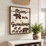 Personalized Mama Bear Sign, Custom Mom Sign with Kids Names, First Mom Now Grandma Gift, Mother’s Day Gift, Grandma Gift from Grandkids