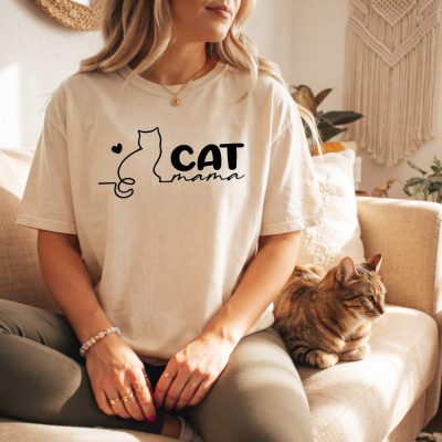 Cat Mama Shirt, Cat Mom Shirt, Cat Shirt for Cat Mom, Cat Lover, Mothers Day Gif — lifestyle scene