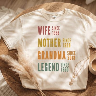 Personalized Mom Grandma Shirt, Mothers Day Shirt, Wife Mother Grandma Legend, Grandmother Custom Dates, Funny Mom Birthday Gift for women