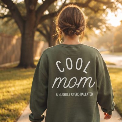 custom mom sweatshirt fun mom gift new mom sweater for mothers day gift oversize — lifestyle scene