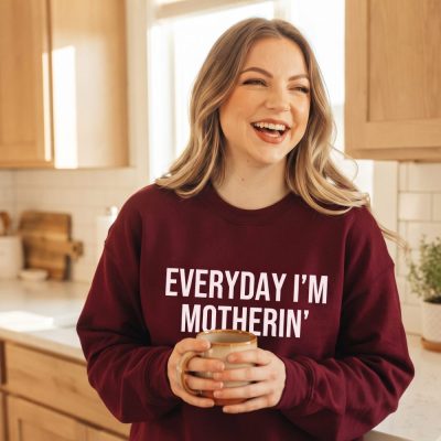 Everyday Im Motherin Sweatshirt, Funny Mom Shirt, Mothers Day Gift, Cute Mom Swe — lifestyle scene