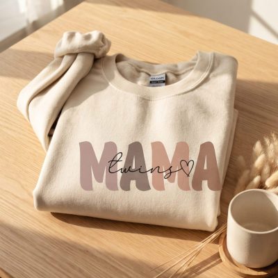 Twin Mama Sweatshirt, Mama of Twins Crewneck Sweaters, Twin Mom Mothers Day Jumper, Twin Pregnancy Announcement Gifts, Mothers Day Gifts