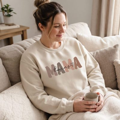 Twin Mama Sweatshirt, Mama of Twins Crewneck Sweaters, Twin Mom Mothers Day Jump — lifestyle scene