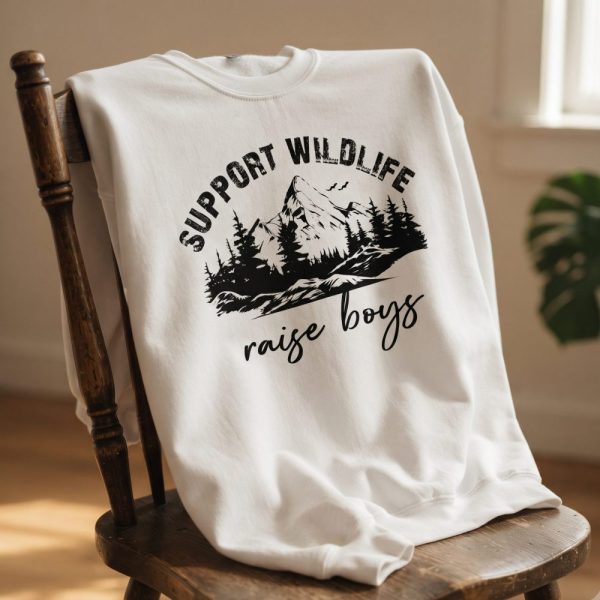Support Wildlife Raise Boys Sweatshirt, Cute Gift for Newly Mom, Mom Life Hoodie, Funny Moms Shirt, Mom of Boys TShirt, E6884