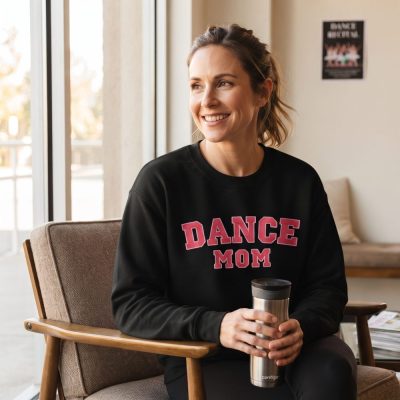 Dance Mom Embroidered Sweatshirt, Dance Mama Crewneck Sweater, Mothers Day Dance — lifestyle scene