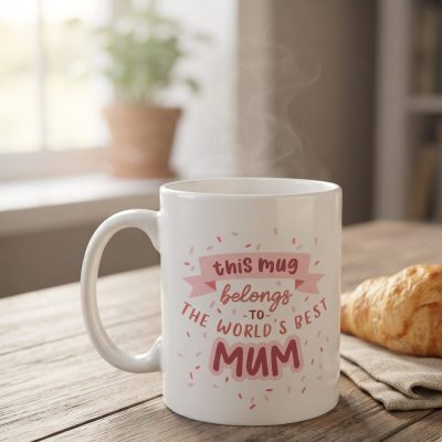 Best Mum Mug, mother gift, gift for her, mummy grandma gift for mom, pink mother — lifestyle scene
