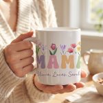 Mama Floral Mug Sublimation. Custom Kids Names Mug, Mother Gift Mug, Mom Wildflowers Mug, Coffee Mug Instant