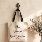Custom Mom Grandma Great Grandma Tote Bag, Mom Grandma Great Grandma Gift, Grandma Est 2024, New Grandma Mom Gifts, Grandma Reveal Gift