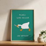 Silly Goose Print, Funny Gen Z Living Room Decor, Trendy Duck Wall Art