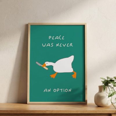 Silly Goose Print, Funny Gen Z Living Room Decor, Trendy Duck Wall Art