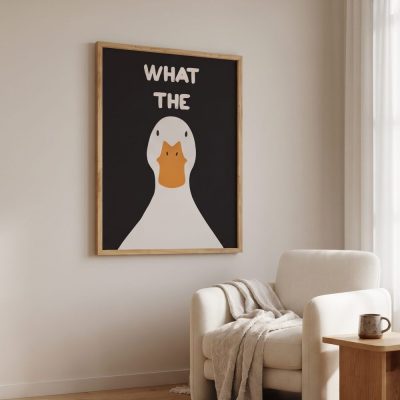 What The Duck Funny Canvas - Cute Animal Wall Art — lifestyle scene
