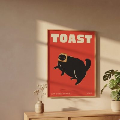 Black Cat Wall Art Print Funny Cat Poster