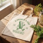 Pickle Lover Canvas Tote Bag, Pickles Lover Gift, Funny Pickle Bag, Retro Pickle Tote Bag For Women, Pickle Gift For Her, Funny Anxiety Gift