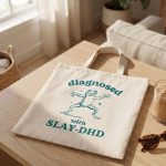 Slay-Dhd Funny Tote Bag, Retro Meme Tote, Weird Crazy Design, Cute Quirky Gift, Tote Bag, Perfect For Friends, Funny Gift Idea