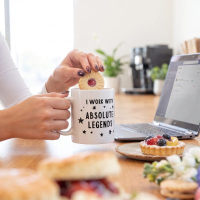Gifts For Colleagues, I Work With Absolute Legends Mug, Funny Work Gifts — lifestyle scene