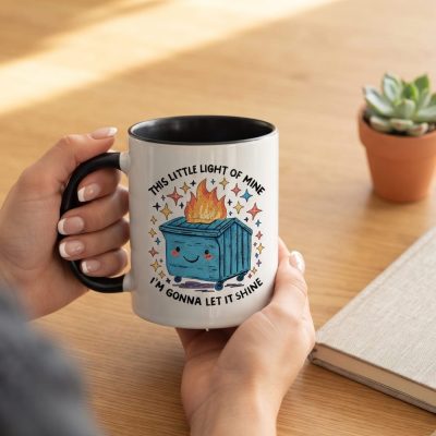 Funny Dumpster Fire Mug, Cute Dumpster Fire Coffee Mug