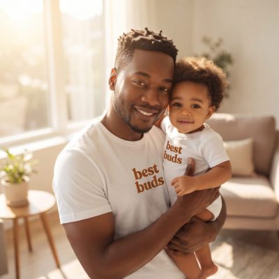 Best Buds Matching Tshirts First Father'S Day Shirt New Dad Gift Fathers Day Mat — lifestyle scene