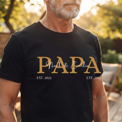 Dad T-Shirt , Personalized With Name , Gift Birth Father'S Day Birthday — lifestyle scene