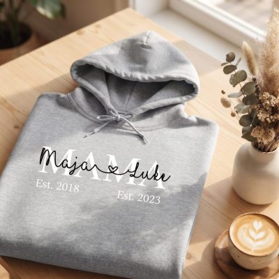 Personalized Mama Hoodie , Mom Sweater With Children'S Names & Year Of Birth , Birth Gift, Expectant Mothers, Christmas Gift, Mother'S Day