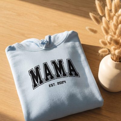 Personalized Mama Est. 2024, Customized Hoodie For Expecting Mothers, Cute New Mother Gift Idea, Pregnancy Announcement Sweatshirt