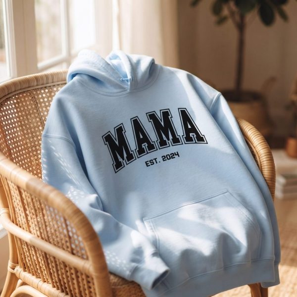 Personalized Mama Est. 2024, Customized Hoodie For Expecting Mothers, Cute New Mother Gift Idea, Pregnancy Announcement Sweatshirt