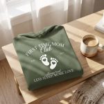 New Mom Hoodie, First Time Mom Club Hooded Sweatshirt, Gift For New Mom, Postpartum Gift, Funny Gift For First Time Mom. Plus Size Hoodie
