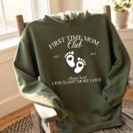New Mom Hoodie, First Time Mom Club Hooded Sweatshirt, Gift For New Mom, Postpartum Gift, Funny Gift For First Time Mom. Plus Size Hoodie