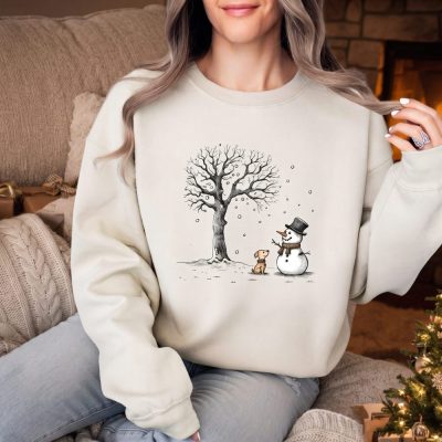 Christmas Snowman Sweatshirt, Christmas Dog Sweater, Snowman Shirt, Chrimbo Gift — lifestyle scene