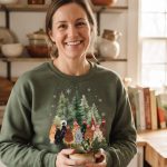 Сute Christmas Chickens Sweatshirt, Christmas Farm Animals Sweatshirt, Womens Christmas Chicken Mom Sweatshirt, Farmer Sweatshirt