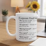 Work Corporate Email Lingo Coffee Mug, Coworker Gift, Boss Mug