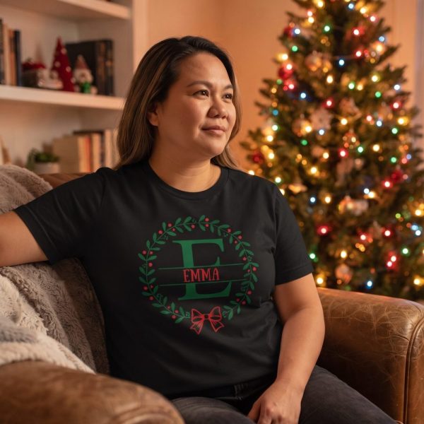 Monogrammed Family Christmas Shirt, Family Christmas Name Shirt, Personalized Christmas Family T-Shirt, Custom Christmas Shirt With Name,