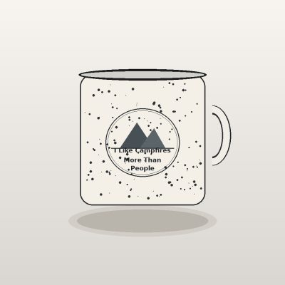 I Like Campfires More Than People Speckled Enamel Mug - Introvert Outdoor Camper Ceramic Cup