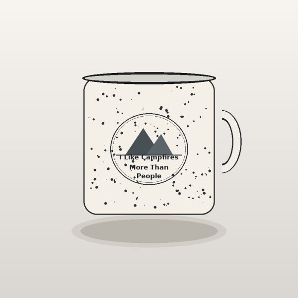 I Like Campfires More Than People Speckled Enamel Mug - Introvert Outdoor Camper Ceramic Cup
