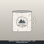 Cold Nights Warm Campfires Speckled Pottery Mug - Cozy Winter Cabin Hot Cocoa Cup