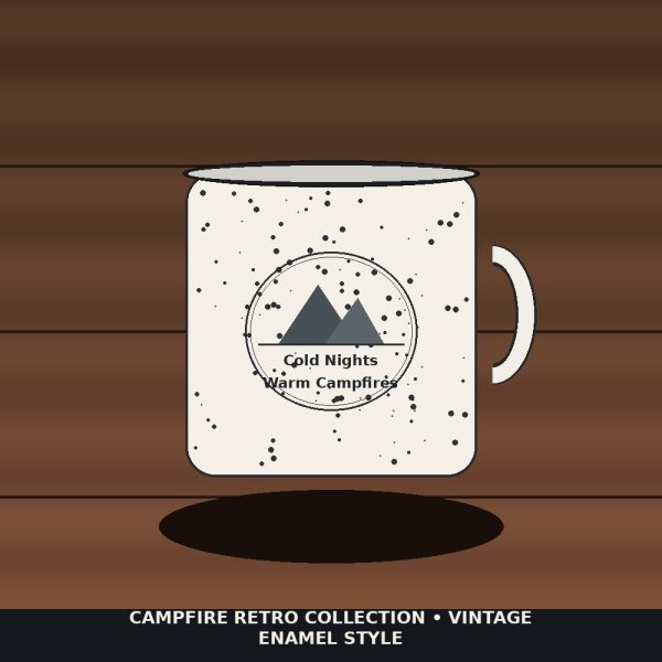 Cold Nights Warm Campfires Speckled Pottery Mug - Cozy Winter Cabin Hot Cocoa Cup