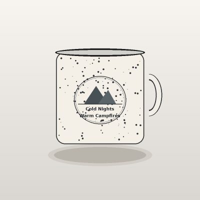 Cold Nights Warm Campfires Speckled Pottery Mug - Cozy Winter Cabin Hot Cocoa Cup