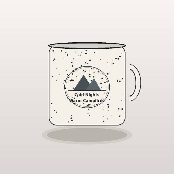 Cold Nights Warm Campfires Speckled Pottery Mug - Cozy Winter Cabin Hot Cocoa Cup