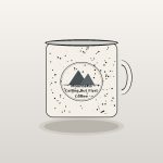 The Mountains Are Calling But First Coffee Speckled Mug - Retro Hiking Ceramic Cup