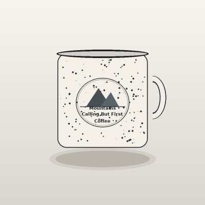 The Mountains Are Calling But First Coffee Speckled Mug - Retro Hiking Ceramic Cup
