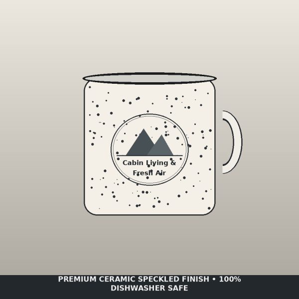 Cabin Living & Fresh Mountain Air Speckled Campfire Mug - Rustic Wilderness Explorer Gift
