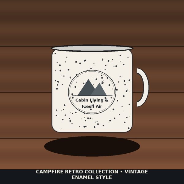 Cabin Living & Fresh Mountain Air Speckled Campfire Mug - Rustic Wilderness Explorer Gift