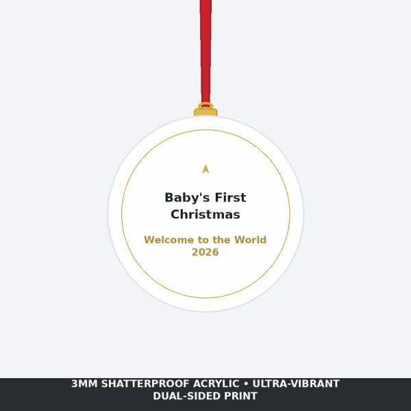 Baby's First Christmas 2026 Acrylic Keepsake Ornament - Cute Newborn Holiday Tree Decor